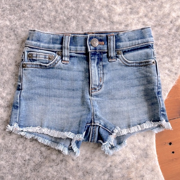 J.Crew Crewcuts Girls’ Frayed Denim Short and Tie Dye Short Sleeve Tee Bundle - Picture 3 of 11